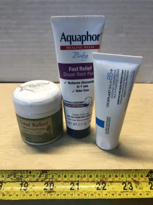 4oz total relief cream, 3.5oz Aquaphor healing paste for baby, 1.35oz cicaplast balm B5