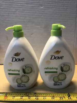 2 bottles 33.8oz Dove body wash