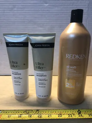 2 bottles 8.3oz John Frieda thickening shampoo 33.8oz Redken shampoo