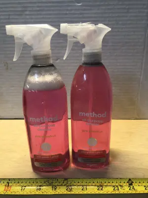 2 bottles 28oz Method all purpose cleaner one spilled one top broken