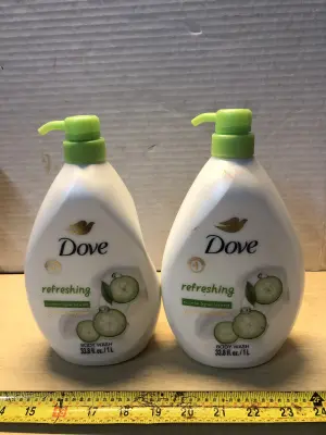 2 bottles 33.8oz Dove body wash