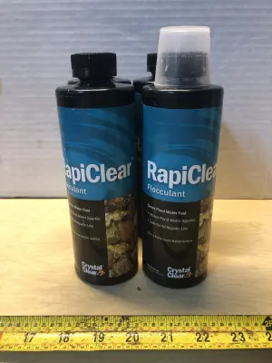 4 bottles 16oz Rapiclear flocculant cleats pond water