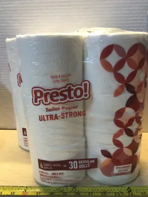 2 packs 6 rolls each presto toilet paper