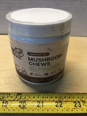 2 bottles 120 count mushroom chews for dogs exp:1/28