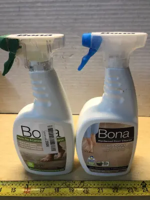 22oz Bona stone and tile cleaner, 32oz Bona hardwood floor cleaner
