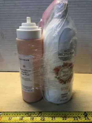 16.9oz naturism body wash, 32oz Biotera shampoo