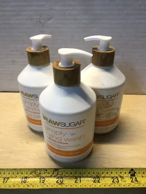 3 bottles 16.9oz raw sugar hand wash