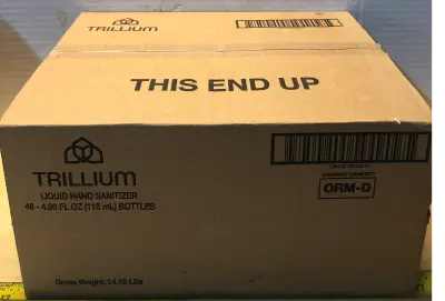 Trillium 48 bottles 4oz liquid hand sanitizer