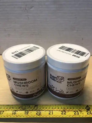 2 tubs 120 count mushroom dog chews exp:1/28