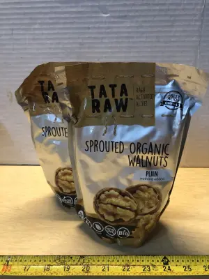 2 bags 16oz Tata Raw organic walnuts exp:7/1/28
