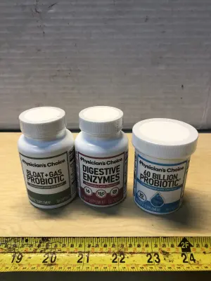 3 bottles physicians choice probiotics and enzymes exp:10/7/27