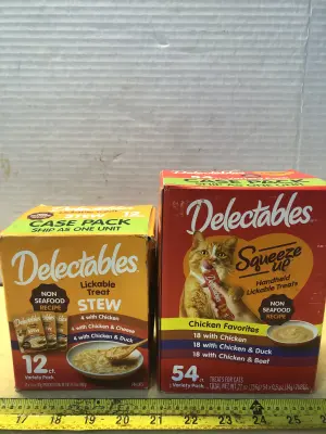12 count variety pack Delectables, 54 count variety pack Delectables cat treats exp:11/23/26