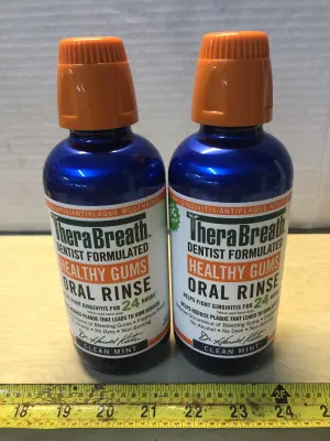 2 bottles 16oz TheraBreath oral rinse