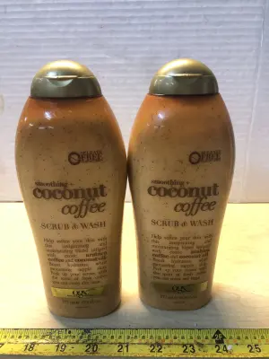 2 bottles 19.5oz coconut coffee scrub and wash