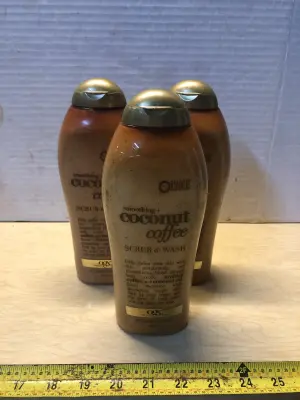 3 bottles 19.5oz coconut coffee scrub and wash