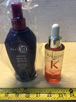 10oz it’s a 10 miracle leave in product, 3.04oz Kerastase Paris serum