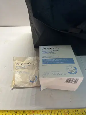 bag of Aveeno soothing bath treatment