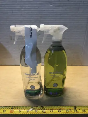 2 bottles 28oz method daily shower spray and all purpose cleaner