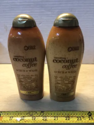 2 bottles 19.5oz coconut coffee scrub and wash