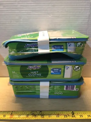 3 tubs swiffer wet cloths