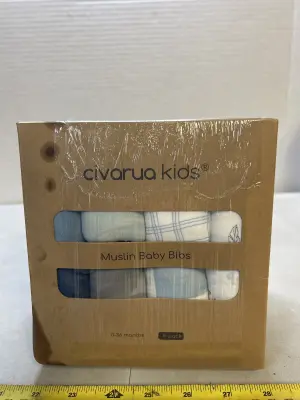 3ct 8 pack muslin baby bibs