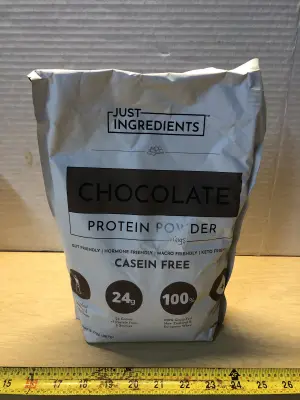 34.81oz just ingredients chocolate protein powder exp:2/17/28