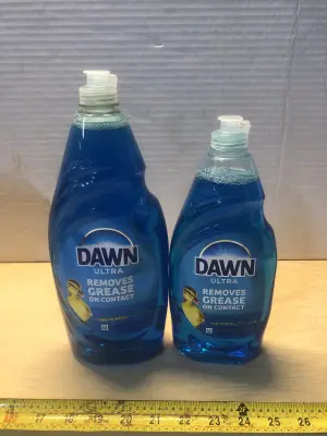 38oz bottle Dawn dish liquid, 24oz bottle Dawn dish liquid