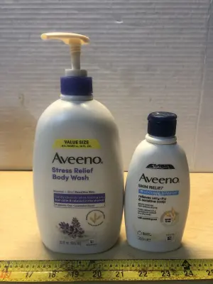 33oz Aveeno body wash, 10oz Aveeno soothing shampoo