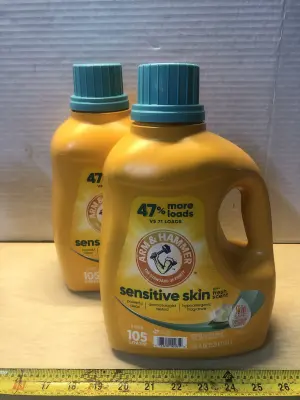 2 bottles 105oz arm and hammer sensitive skin laundry detergent