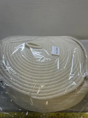 set of 6 beige placemats, coasters, napkin rings and holder