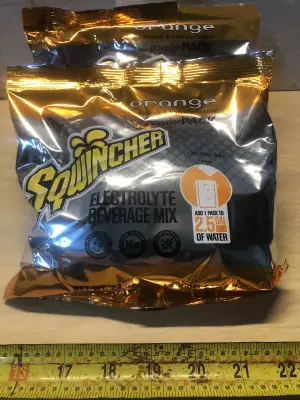 2 packs 23.83oz orange Sqwincher drink mix