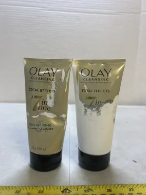 2 olay face washes damaged bottles