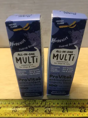 2 boxes 2oz Huggibles all in one supplement for pets