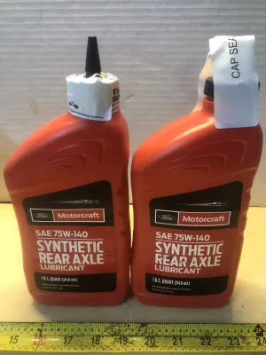 2 bottles 1qt ford motor craft sae 75w-140 synthetic rear axle lubricant