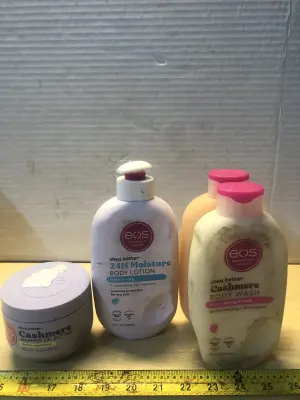 10oz eos whipped oil butter , 16oz eos body lotion, 2 bottles 16oz body wash
