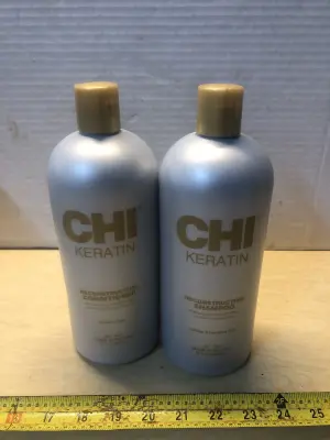 2 bottles 32oz Chi keratin shampoo and conditioner