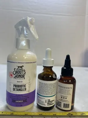 hair oils and dog detangler
