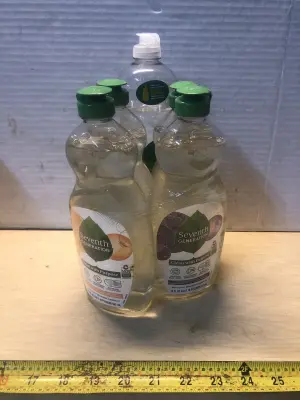4 bottles 19oz seventh generation dish liquid, Palmolive dish liquid some spilled