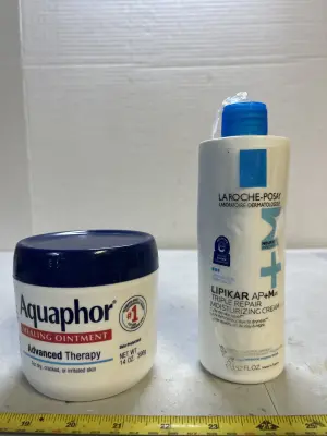 Aquaphor and Laroche posay moisturizer cap broken as his