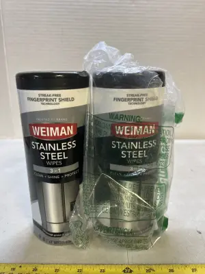 2 wellman stainless steel wipes