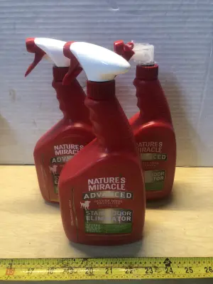 3 bottles 32oz natures miracle stain eliminator