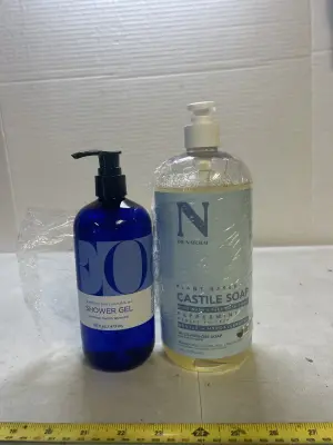 2 count shower gel and castile soap