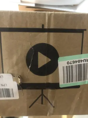 Portable 84” 16:9 projector screen with tripod stand as is