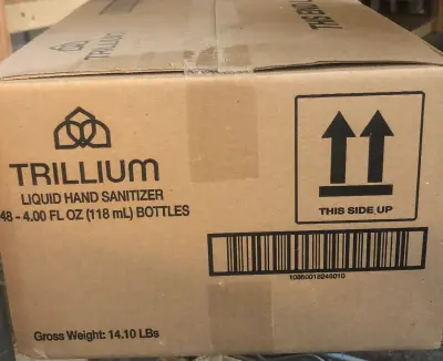 Trillium 48 bottles 4oz liquid hand sanitizer