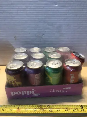 12 cans poppi assorted drinks exp:11/2/26