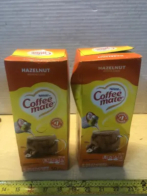 2 boxes 50 each coffee mate hazelnut creamer exp:10/26