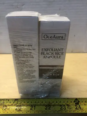4 boxes 3.38oz OceAura exfoliant black rice ampoule