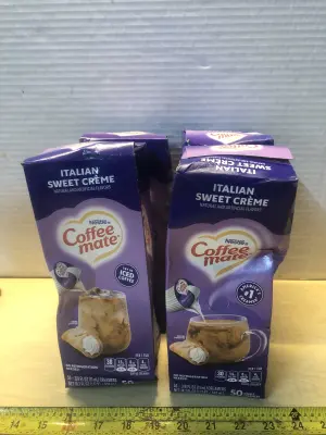 4 boxes 50 each coffee mate Italian sweet cream creamers exp:8/26