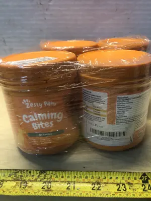 4 tubs 90 dog chews each zesty paws calming bites exp:2/26