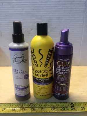 8oz carols daughter leave in conditioner, 15oz got 2b curl jelly, 7oz curl habit hair mousse